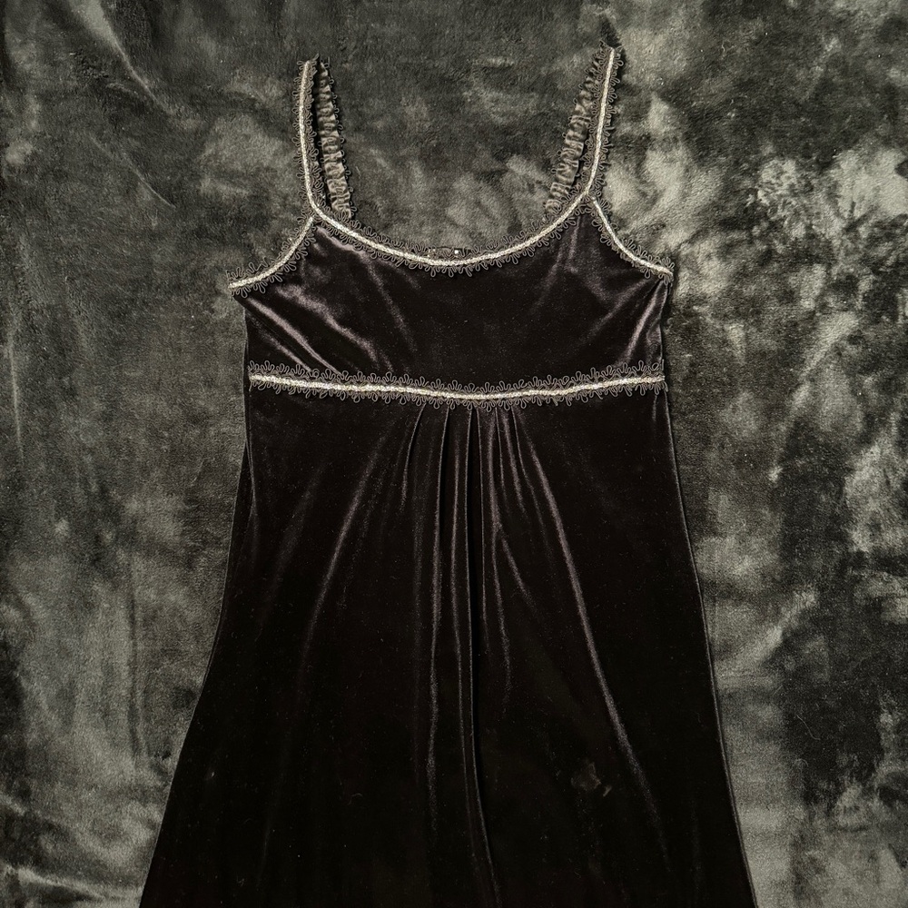 Vintage 1990s Hot Topic Super Low Fat Empire Waist Velvet Gown